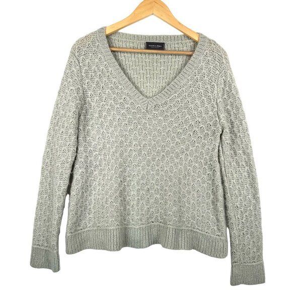 Wooden Ships Mohair Wool blend loose fit Sweater sz S grey - Picture 1 of 6